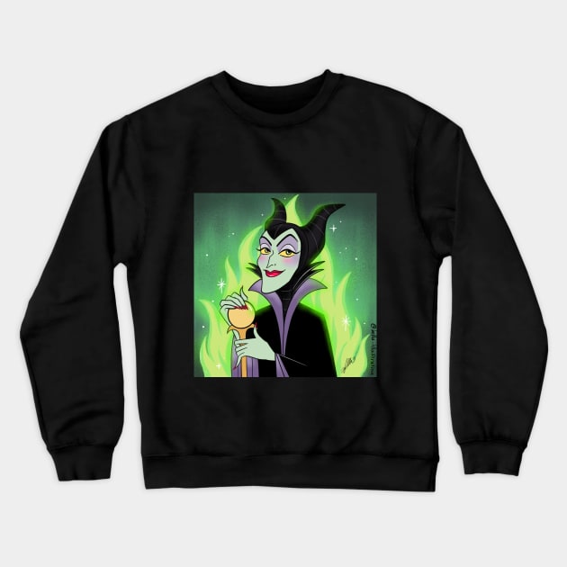 Green Villain Crewneck Sweatshirt by Bella Illustration 